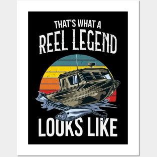 Reel Legend Fishing Boat Fisherman Retro Posters and Art